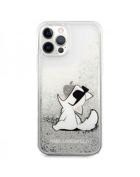 Karl Lagerfeld KLHCP12LGCFS iPhone 12 Pro Max 6.7&quot; silver/silver hardcase Liquid Glitter Choupette Fun