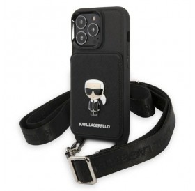 Karl Lagerfeld KLHCP13LSAIPCK iPhone 13 Pro / 13 6.1&quot; hardcase black/black Saffiano Metal Ikonik