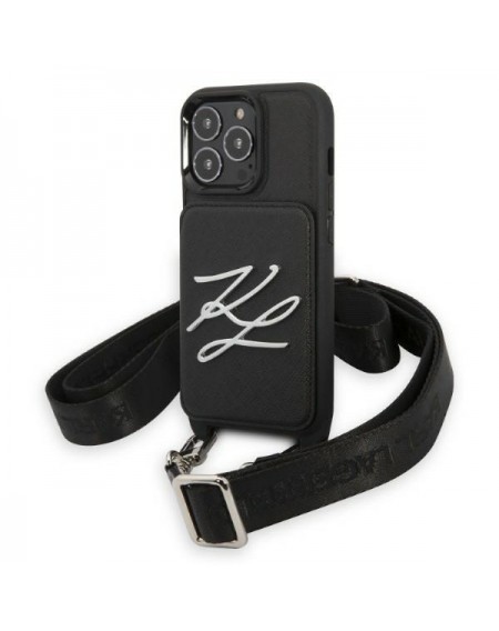 Karl Lagerfeld KLHCP13LSAKLCK iPhone 13 Pro / 13 6.1&quot; hardcase black/black Saffiano Autograph