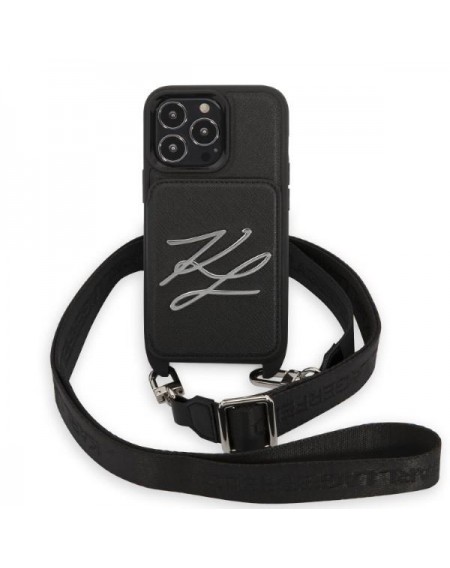 Karl Lagerfeld KLHCP13LSAKLCK iPhone 13 Pro / 13 6.1&quot; hardcase black/black Saffiano Autograph