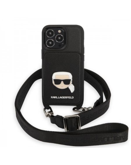 Karl Lagerfeld KLHCP13XSAKHPK iPhone 13 Pro Max 6.7&quot; Hardcase Saffiano Metal Karl Head