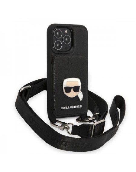Karl Lagerfeld KLHCP13XSAKHPK iPhone 13 Pro Max 6.7&quot; Hardcase Saffiano Metal Karl Head