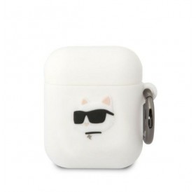 Karl Lagerfeld KLA2RUNCHH AirPods 1/2 cover white/white Silicone Choupette Head 3D