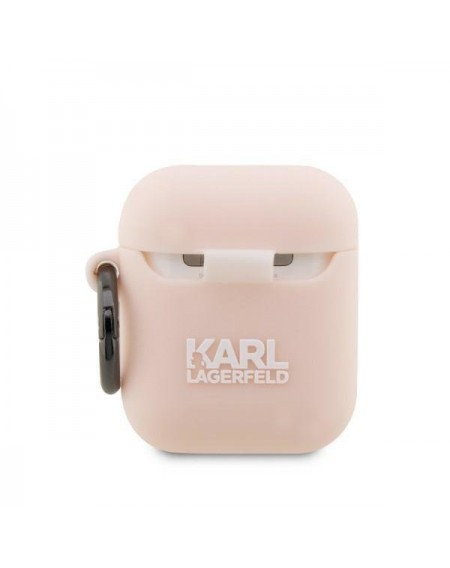 Karl Lagerfeld KLA2RUNIKP AirPods 1/2 cover pink/pink Silicone Karl Head 3D