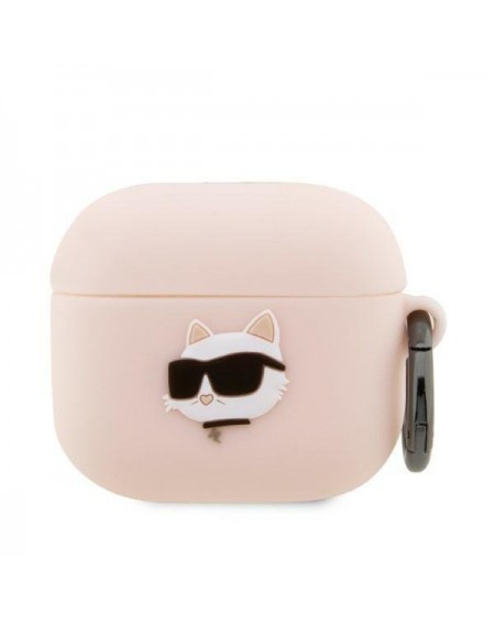Karl Lagerfeld KLA3RUNCHP AirPods 3 cover pink/pink Silicone Choupette Head 3D
