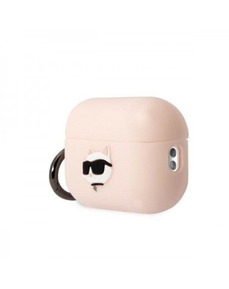 Karl Lagerfeld KLAP2RUNCHP AirPods Pro 2 cover pink/pink Silicone Choupette Head 3D