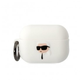 Karl Lagerfeld KLAP2RUNIKH AirPods Pro 2 cover white/white Silicone Karl Head 3D