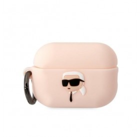 Karl Lagerfeld KLAP2RUNIKP AirPods Pro 2 cover pink/pink Silicone Karl Head 3D