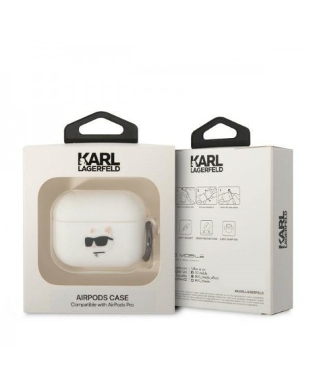 Karl Lagerfeld KLAPRUNCHH AirPods Pro cover white/white Silicone Choupette Head 3D