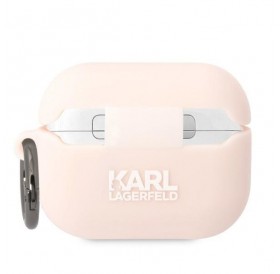 Karl Lagerfeld KLAPRUNCHP AirPods Pro cover pink/pink Silicone Choupette Head 3D