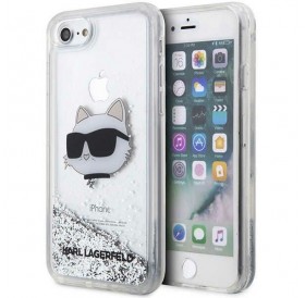 Karl Lagerfeld KLHCI8LNHCCS iPhone 7/8/ SE 2020/2022 silver/silver hardcase Glitter Choupette Head