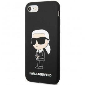Karl Lagerfeld KLHCI8SNIKBCK iPhone 7/8/ SE 2020/2022 hardcase black/black Silicone Ikonik