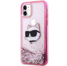 Karl Lagerfeld KLHCN61LNCHCP iPhone 11/ XR pink/pink hardcase Glitter Choupette Head