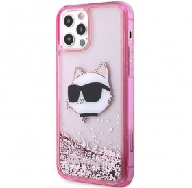 Karl Lagerfeld KLHCP12MLNCHCP iPhone 12/ 12 Pro 6.1&quot; pink/pink hardcase Glitter Choupette Head