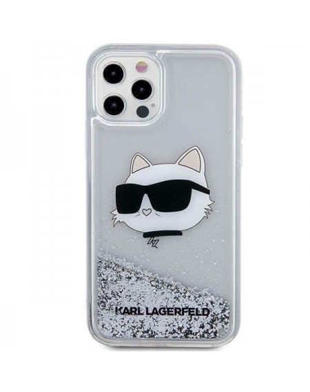 Karl Lagerfeld KLHCP12MLNHCCS iPhone 12/ 12 Pro 6.1&quot; silver/silver hardcase Glitter Choupette Head