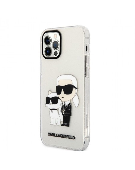Karl Lagerfeld KLHCP12MHNKCTGT iPhone 12 /12 Pro 6.1&quot; transparent hardcase Gliter Karl&amp;Choupette