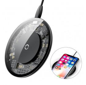Baseus Simple Stylish Wireless Charger Qi Inductive Pad 2A 1.67A 10W with USB / Lightning Cable 1.2M transparent (CCALL-AJK01)