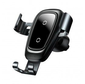 Baseus Metal Gravity Wireless Charger Car Mount Phone Bracket Air Vent Holder Qi Charger black (WXYL-B0A)