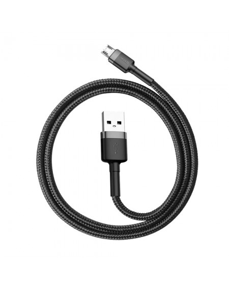 Baseus Cafule Cable Durable Nylon Braided Wire USB / micro USB QC3.0 2.4A 0,5M black-grey (CAMKLF-AG1)