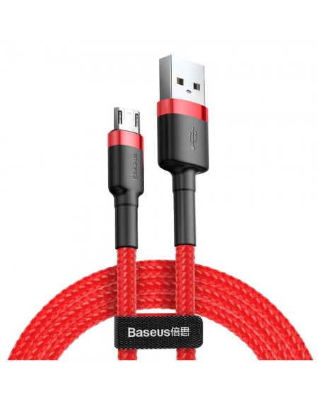 Baseus Cafule Cable Durable Nylon Braided Wire USB / micro USB QC3.0 2.4A 1M red (CAMKLF-B09)