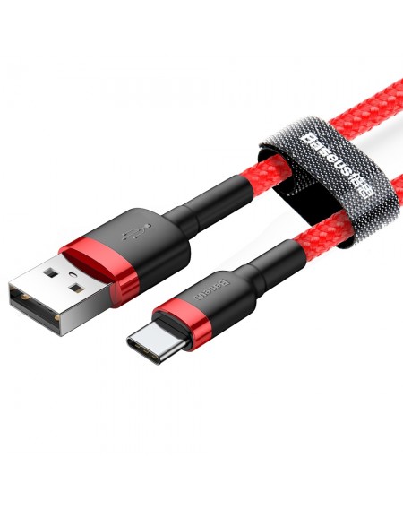 Baseus Cafule Cable Durable Nylon Braided Wire USB / USB-C QC3.0 3A 0,5M red (CATKLF-A09)