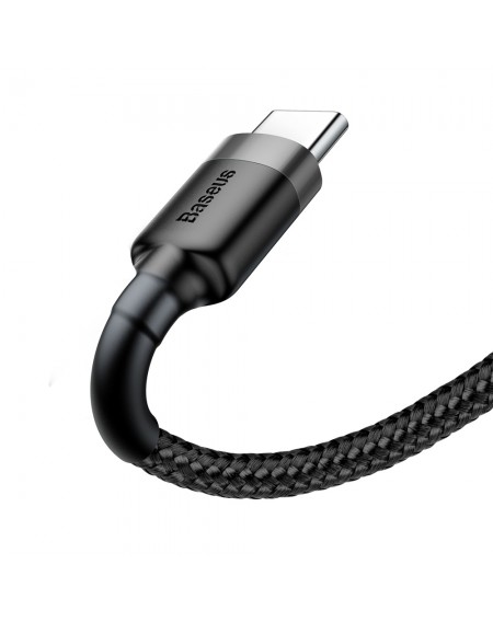 Baseus Cafule Cable Durable Nylon Braided Wire USB / USB-C QC3.0 3A 0,5M black-grey (CATKLF-AG1)