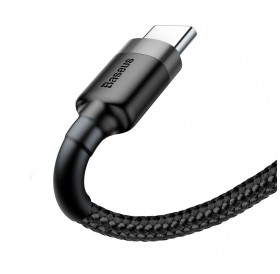 Baseus Cafule Cable durable nylon cord USB / USB-C QC3.0 3A 1M black-gray (CATKLF-BG1)