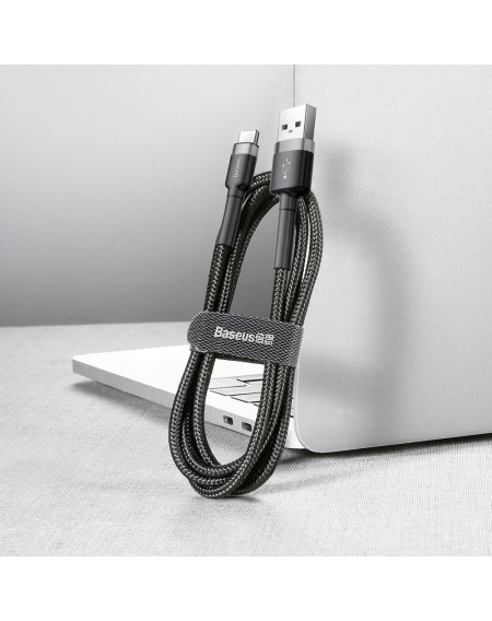 Baseus Cafule Cable durable nylon cord USB / USB-C QC3.0 2A 2M black-gray (CATKLF-CG1)