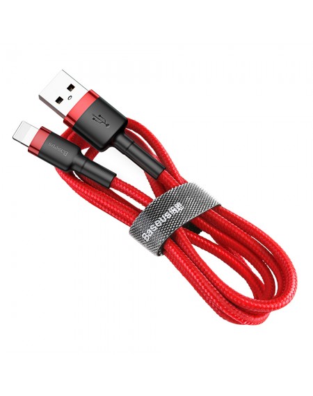 Baseus Cafule Cable Durable Nylon Braided Wire USB / Lightning QC3.0 2.4A 0,5M red (CALKLF-A09)