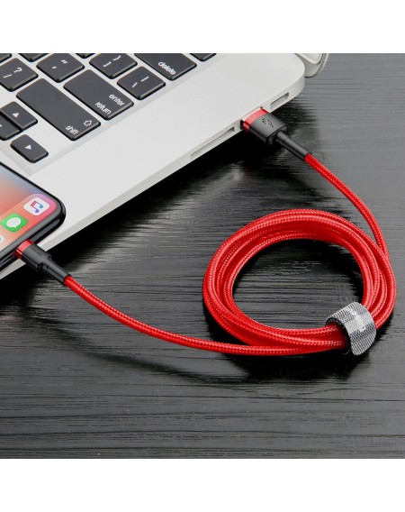 Baseus Cafule Cable Durable Nylon Braided Wire USB / Lightning QC3.0 2.4A 0,5M red (CALKLF-A09)