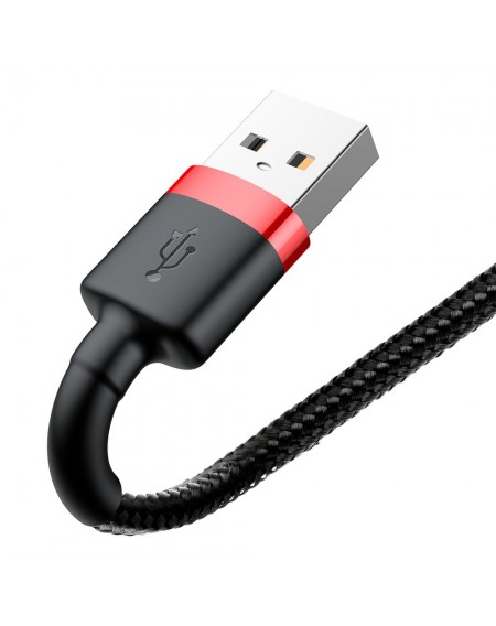 Baseus Cafule Cable durable nylon cord USB / Lightning QC3.0 2.4A 0.5M black-red (CALKLF-A19)