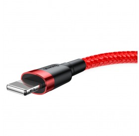 Baseus Cafule Cable Durable Nylon Cable USB / Lightning QC3.0 2.4A 1M Red (CALKLF-B09)