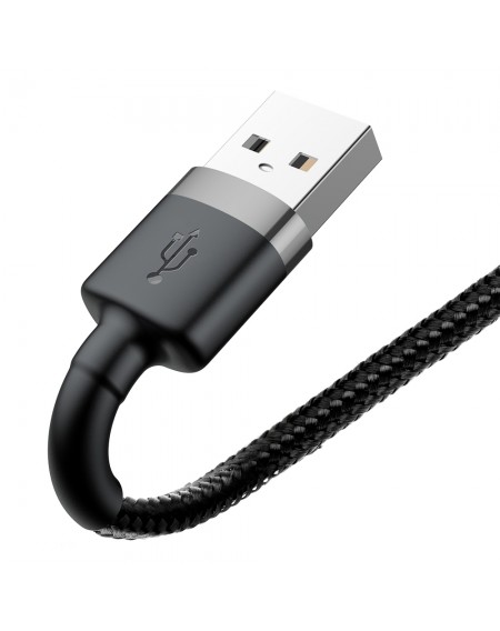 Baseus Cafule Cable durable nylon cord USB / Lightning QC3.0 2.4A 1M black-gray (CALKLF-BG1)