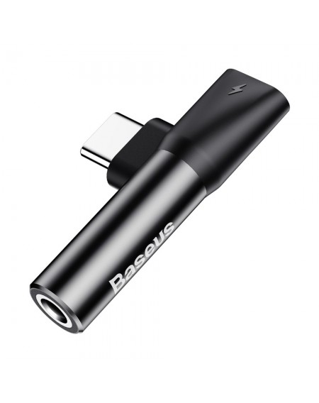Baseus Audio Converter L41 Adapter from USB-C to USB-C port (female) + headphones jack 3,5 mm (female) black (CATL41-01)