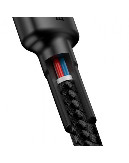 Baseus Cafule Cable Durable Nylon Cord USB-C PD / USB-C PD PD2.0 60W 20V 3A QC3.0 1M Black-Red (CATKLF-G91)