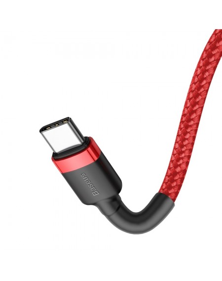 Baseus Cafule Cable Durable Nylon Braided Wire USB-C PD / USB-C PD PD2.0 60W 20V 3A QC3.0 2M red (CATKLF-H09)