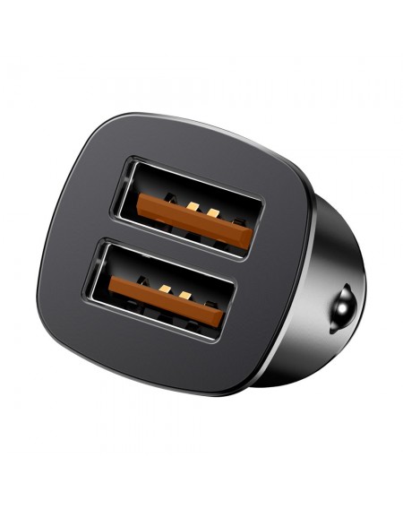 Baseus Square Smart Car Charger 2x USB QC3.0 Quick Charge 3.0 SCP AFC 30W Black (CCALL-DS01)