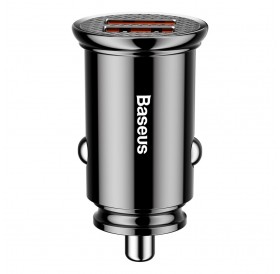 Baseus Circular Universal Smart Car Charger 2x USB QC3.0 Quick Charge 3.0 SCP AFC 30W black (CCALL-YD01)