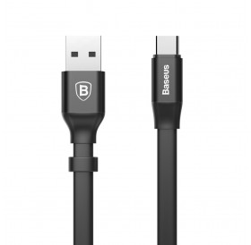 Baseus Nimble flat cable USB / USB-C cable with holder 2A 0.23M black (CATMBJ-01)
