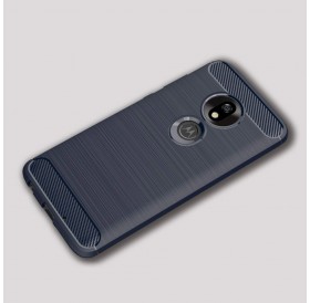 Carbon Case Flexible Cover TPU Case for Motorola Moto G7 Play blue
