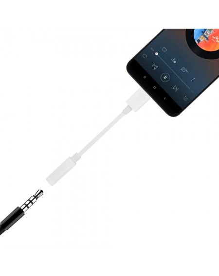 Adapter from USB Type C to audio 3.5 mini jack white