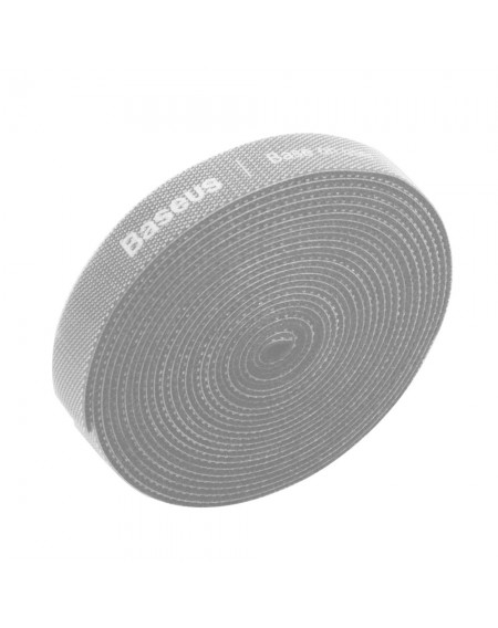 Baseus Rainbow Circle hook and loop Straps - Velcro tape Velcro cable organizer 3m gray (ACMGT-F0G)