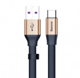 Baseus Simple HW Quick Charge Charging Data Cable USB For Type-C 5A 40W 23cm gold (CATMBJ-BV3)