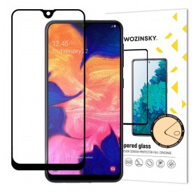 Wozinsky Tempered Glass Full Glue Super Tough Screen Protector Full Coveraged with Frame Case Friendly for Samsung Galaxy A10 black