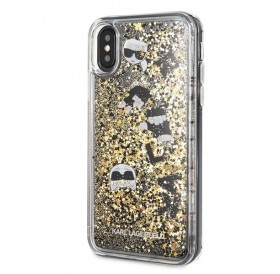 Karl Lagerfeld KLHCPXROGO iPhone X/Xs czarno-złoty/black & gold hard case Glitter