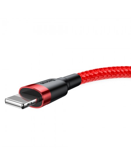 Baseus Cafule Cable durable nylon cord USB / Lightning QC3.0 2A 3M red (CALKLF-R09)