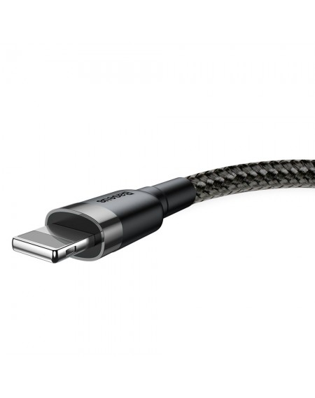 Baseus Cafule Cable Durable Nylon Braided Wire USB / Lightning QC3.0 2A 3M black-gray (CALKLF-RG1)