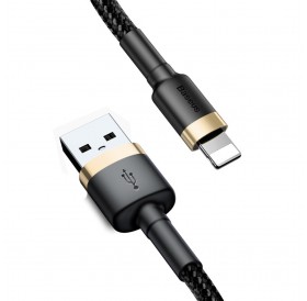 Baseus Cafule Cable durable nylon cord USB / Lightning QC3.0 2A 3M black-gold (CALKLF-RV1)