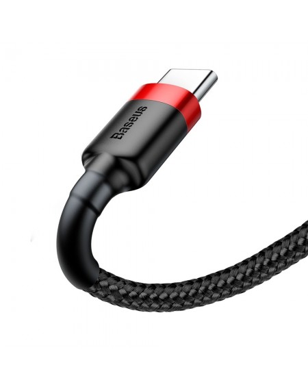 Baseus Cafule Cable Durable Nylon Braided Wire USB / USB-C QC3.0 2A 3M black-red (CATKLF-U91)