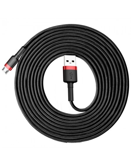 Baseus Cafule Cable durable nylon cable USB / micro USB 2A 3M black-red (CAMKLF-H91)